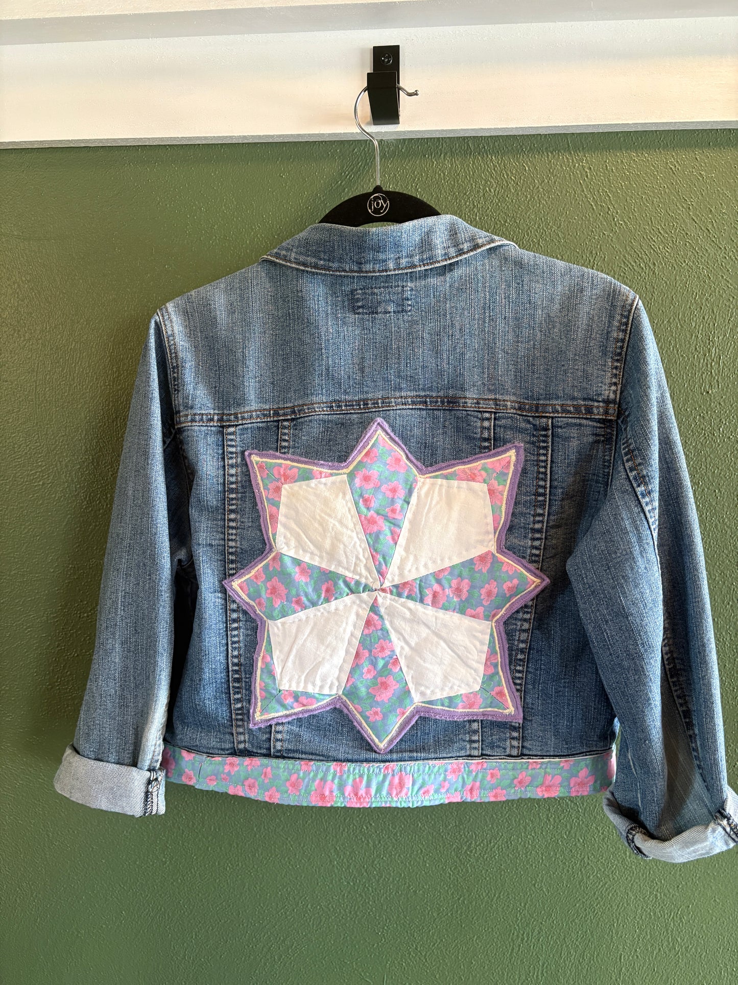 Denim Quilt Star Jacket with Trim
