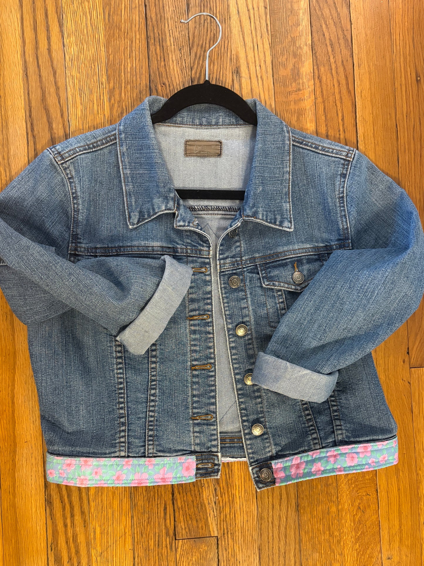 Denim Quilt Star Jacket with Trim