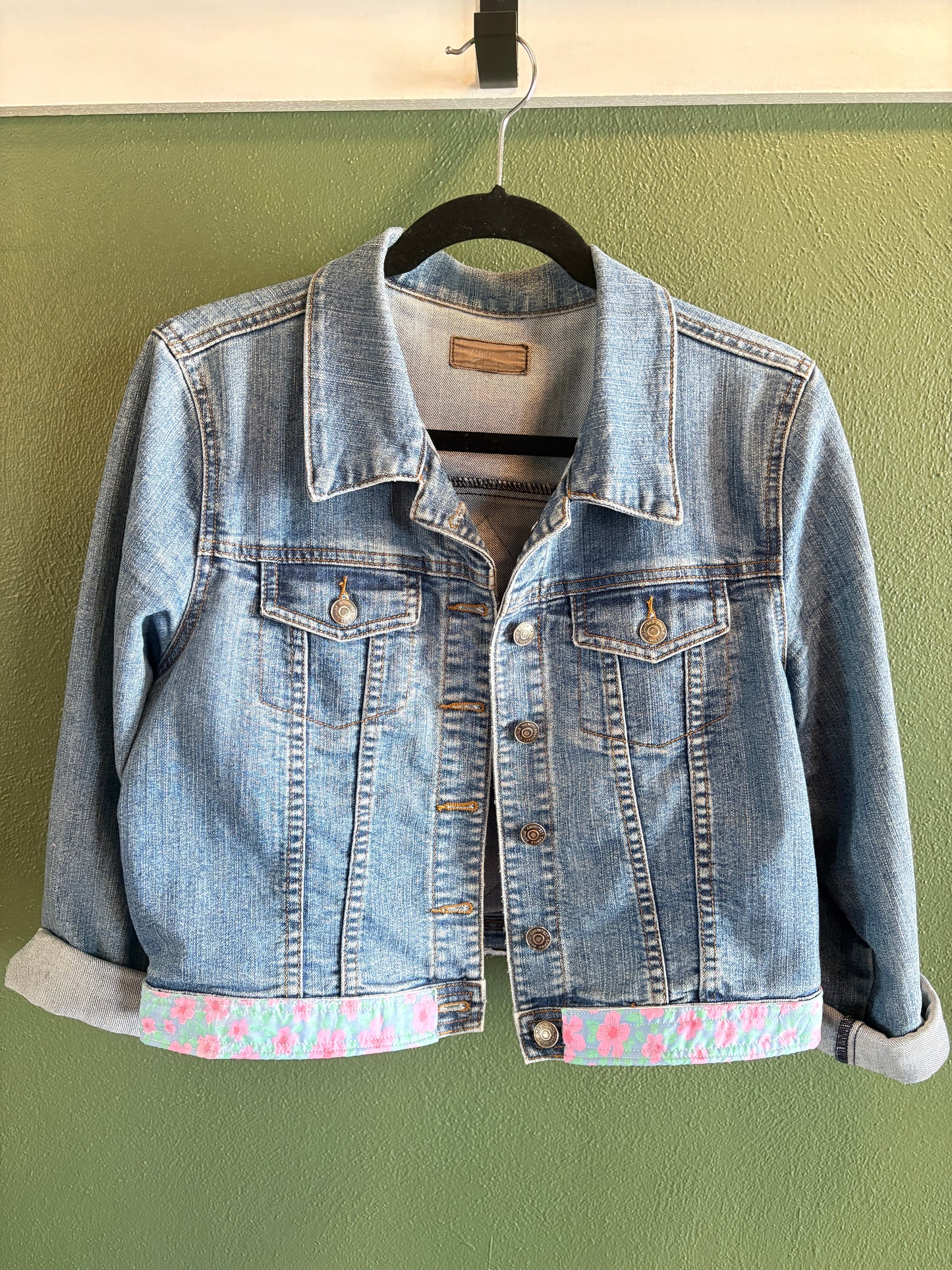 Denim Quilt Star Jacket with Trim