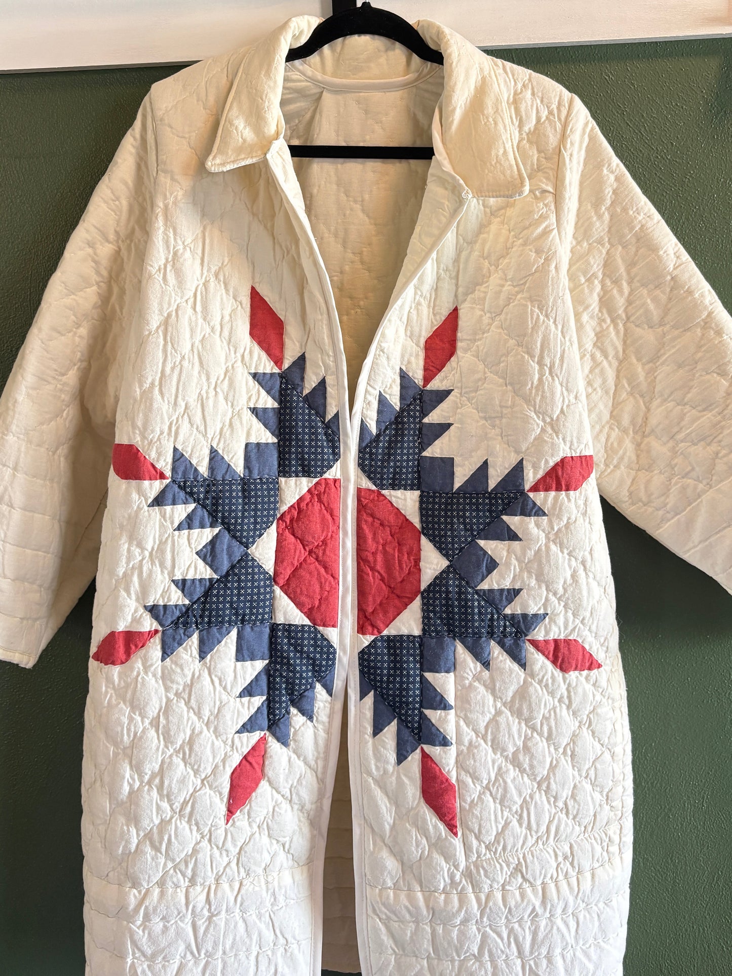 White Quilt Block Coat