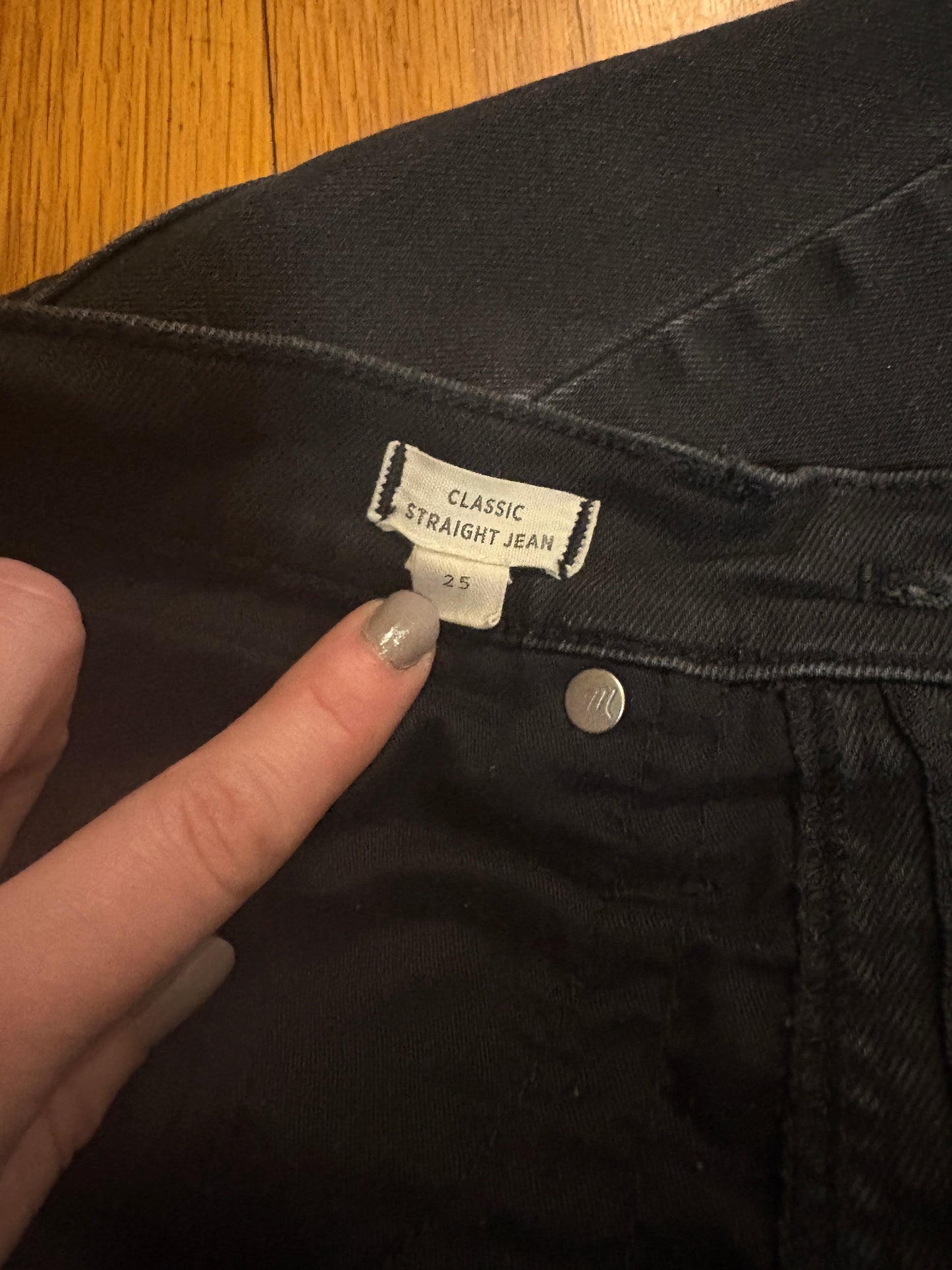 LANDFILL SAVE - Black Classic Straight Madewell Jeans